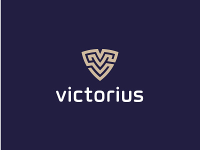 Logo victorius - v protect abstract brand design eye fun logo modernisme shield