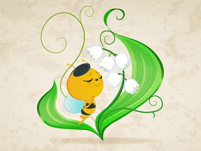 Bee Sniff bee flower green happy lily love smell