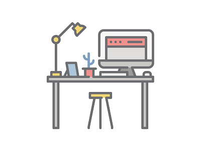 Workspace icon cactus design desk desktop icon workspace