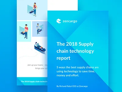 Supply Chain Report abstract background design ebook icons illustrations print web