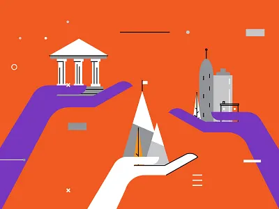 Teamwork collaboration courthouse hand mountain palm support team together