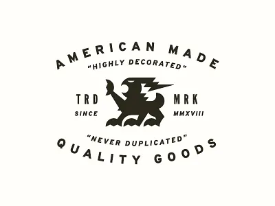 WIP Lockup american made design highly decorated icon illustration lockup logo logo design quality goods trademark typography wip
