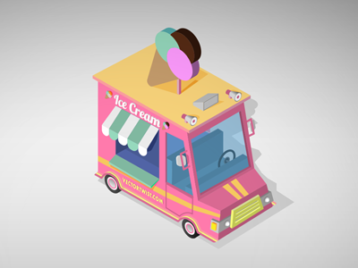 Isometric Ice Cream Truck ice cream ice cream truck isometric truck