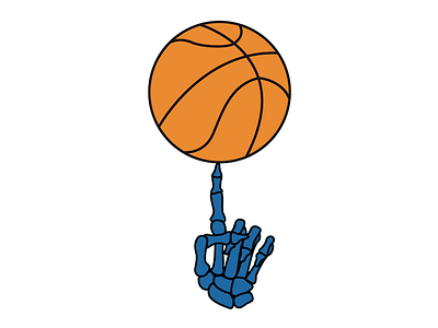 Game Day basketball bball skeleton traditional tattoo