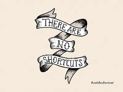 Cut the Shortcut calligraphy drawn hand illustration lettering shortcut shortcuts