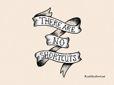 Cut the Shortcut calligraphy drawn hand illustration lettering shortcut shortcuts