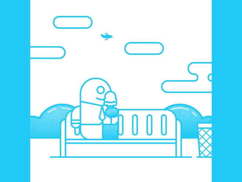 SH*T bird blue character gif ice cream loop poop sky summer vector video