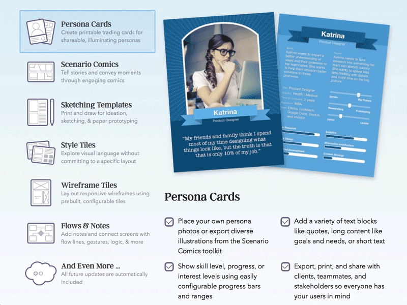 UX Compendium comics libraries persona scenario side project sketch app style tiles templates ux process wireframes