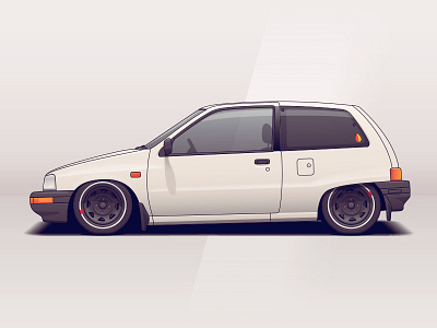 Daihatsu Charade auto automotive car daihatsu illustration japan jdm racing tuning vehicle wheels