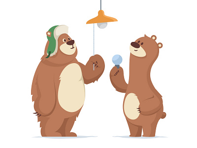 Choose a bear animal website design artua bear character character design flat illustration