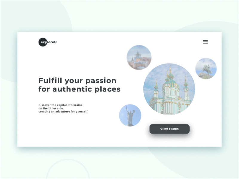 Explore U bubbles interface photos tourism ui ukraine