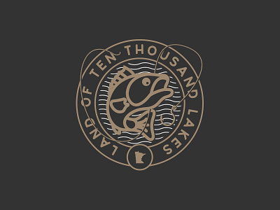 Land of Lakes badge fishing logo mark thick lines vector