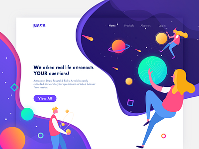 NASA Web Design 🌍🚀 blue card colors graphic illustration space ufo ui web website