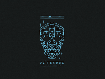 Currents band merch illustration skull