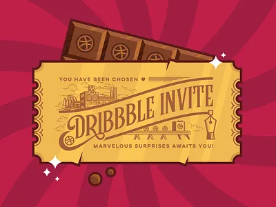 Dribbble Invite chocolate design dribbble factory graphic invite vector