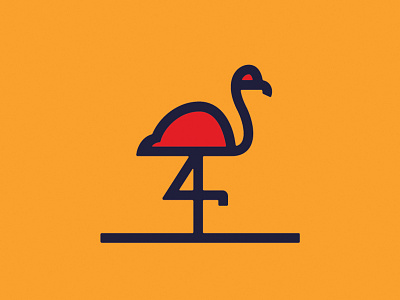 Flamingo airstream element three flamingo icon illustration mid century vegas