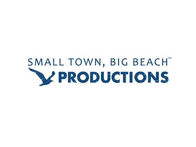 Small Town Big Beach Productions alabama beach big beach branding grunge gulf shores logo orange beach production seagull small town tourism