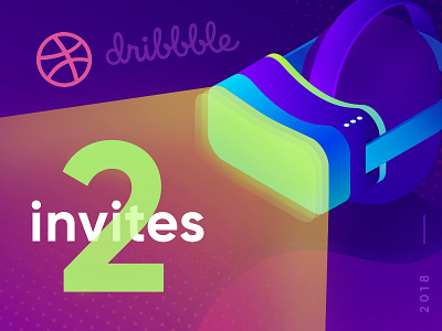 2x Dribbble Invites 2 invites draft dribbble giveaway illustraion invitation invite invites isometric prospect