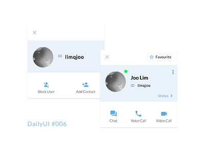 DailyUI 006 Profile blue card contact dailyui messaging profile simple ui user