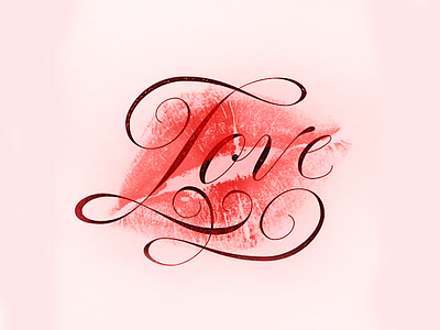 Love lettering calligrphy design kiss lettering letters love