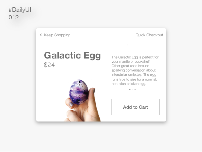 Galactic Egg Daily UI 012 adobexd checkoutkiosk dailyui