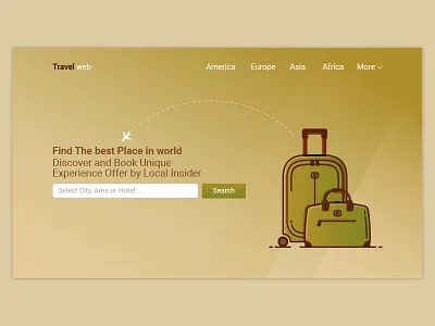 Travel Web ai bag illustration illustrator suitcase travel ui ux web desigen