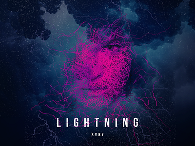 Lightning cd cover dark face lightning sky