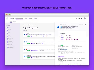 Codebase Documentation App app desktop developer tools interface product design prototype