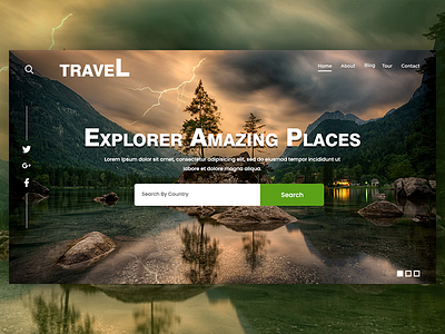 Discover the places header landingpage photoshop places