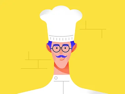 Oui, Chef. character chef illustration person yellow
