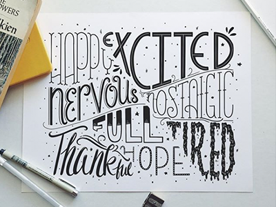 Emotions hand lettering lettering type typography