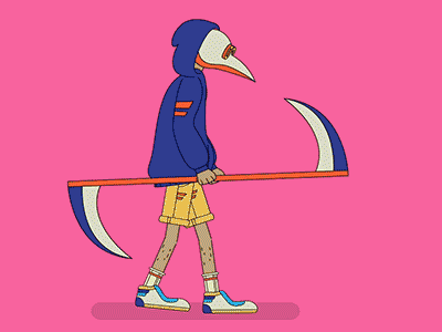 Scythie animation doctor gif mask pink scythe yea