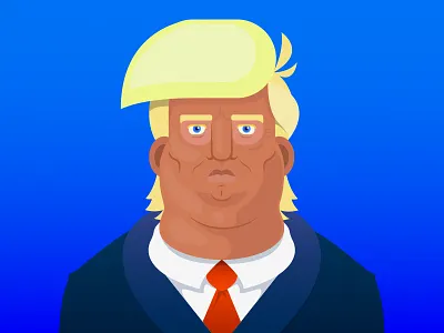 Trumpo america character design president trump usa vector