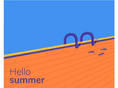 Minimalistic summer pool heat hello minimalist pool summer water