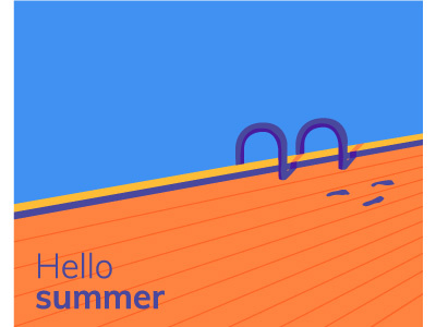 Minimalistic summer pool heat hello minimalist pool summer water