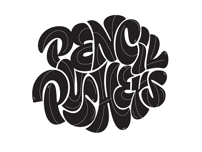 Pencil Pushers custom lettering lettering dept pencil pushers