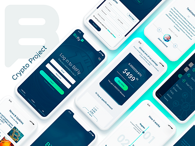 BitFly cryptocurrency, a financial service app bitcoin cryptocurrency cryptoproject design ethereum ios mobile ui ux web