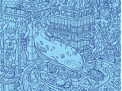 Tribute ZappFestival18 comics dream fineart fish idro51 illustration storytelling vector vision