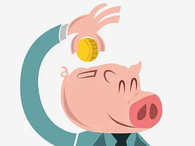 Saving Money cash coins illustration money pig pig money rich save money saving