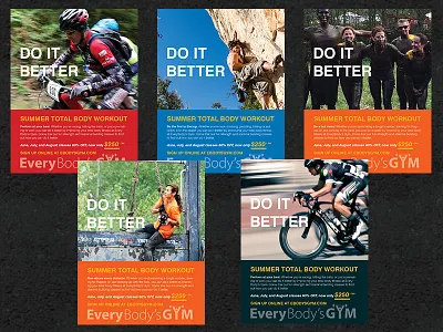 Summer Gym Ads - Do It Better ads athletic gym mini campaign posters promo