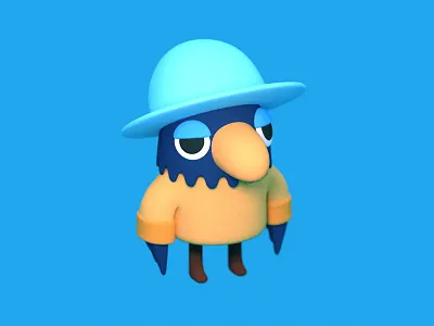 Raven Friend 3d bird blender blue crow raven toy vinyl wizard