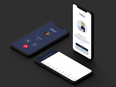 Interpreter App call calling ios iphone list login mockup screen signup ui ux x