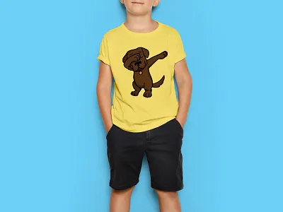 Chocolate Lab Dab Illustration illustration kids shirt