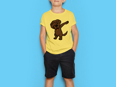 Chocolate Lab Dab Illustration illustration kids shirt