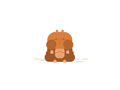Hamster character chubby cute full up hamster