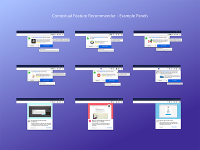 Contextual Feature Recommendation animations browser context features gifs menus mozilla panels recommendations suggestions ui ux