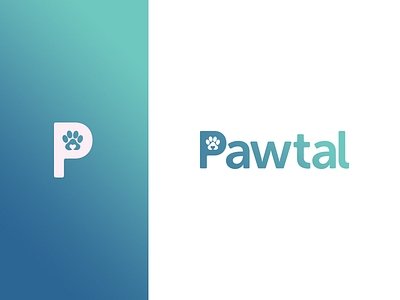 Pawtal Concept animal brand branding design gradient identity jrdickie logo paw pet symbol typography