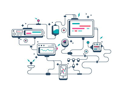 Back end app back end circuit electronic icon linear machine on boarding onboarding ui