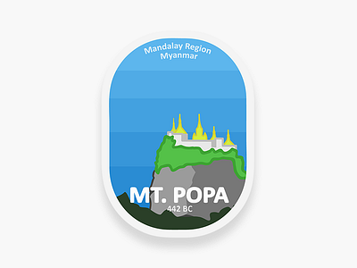 Mount Popa illustration mtpopa myanmar vectordesign