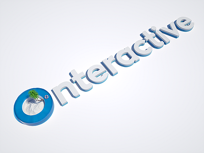 Onteractive I Summer logo 3d 3dlogo branding cinema4d digital logo logo onteractive summer symbol yaligya